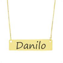 Colar Nome Personalizado Chapinha Gravação Danilo Banhado Ouro 18K - 999004019 Colar Nome Personalizado Chapinha Gravação Danilo Banhado Ouro 18K - 999004019