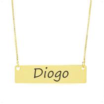 Colar Nome Personalizado Chapinha Gravação Diogo Banhado Ouro 18K - 999004175 Colar Nome Personalizado Chapinha Gravação Diogo Banhado Ouro 18K - 999004175