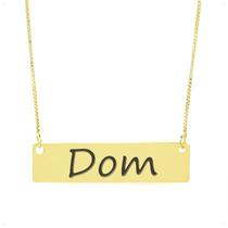 Colar Nome Personalizado Chapinha Gravação Dom Banhado Ouro 18K - 999004176 Colar Nome Personalizado Chapinha Gravação Dom Banhado Ouro 18K - 999004176