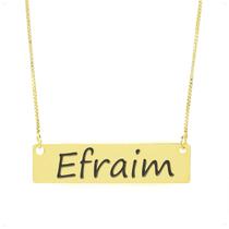 Colar Nome Personalizado Chapinha Gravação Efraim Banhado Ouro 18K - 999004023