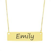 Colar Nome Personalizado Chapinha Gravação Emily Banhado Ouro 18K - 999004303 Colar Nome Personalizado Chapinha Gravação Emily Banhado Ouro 18K - 999004303