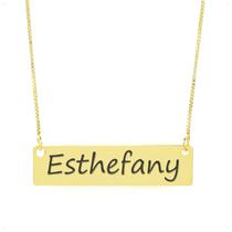 Colar Nome Personalizado Chapinha Gravação Esthefany Banhado Ouro 18K - 999004307 Colar Nome Personalizado Chapinha Gravação Esthefany Banhado Ouro 18K - 999004307