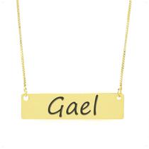 Colar Nome Personalizado Chapinha Gravação Gael Banhado Ouro 18K - 999004037 Colar Nome Personalizado Chapinha Gravação Gael Banhado Ouro 18K - 999004037