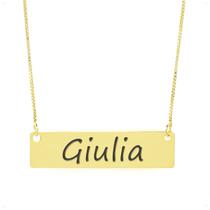 Colar Nome Personalizado Chapinha Gravação Giulia Banhado Ouro 18K - 999004338 Colar Nome Personalizado Chapinha Gravação Giulia Banhado Ouro 18K - 999004338