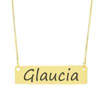 Colar Nome Personalizado Chapinha Gravação Glaucia Banhado Ouro 18K - 999004339