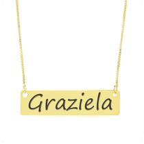 Colar Nome Personalizado Chapinha Gravação Graziela Banhado Ouro 18K - 999004342 Colar Nome Personalizado Chapinha Gravação Graziela Banhado Ouro 18K - 999004342