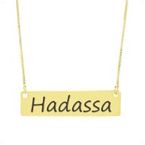 Colar Nome Personalizado Chapinha Gravação Hadassa Banhado Ouro 18K - 999004343 Colar Nome Personalizado Chapinha Gravação Hadassa Banhado Ouro 18K - 999004343