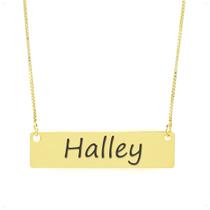 Colar Nome Personalizado Chapinha Gravação Halley Banhado Ouro 18K - 999004193 Colar Nome Personalizado Chapinha Gravação Halley Banhado Ouro 18K - 999004193