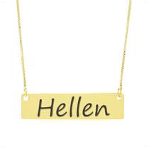 Colar Nome Personalizado Chapinha Gravação Hellen Banhado Ouro 18K - 999004348 Colar Nome Personalizado Chapinha Gravação Hellen Banhado Ouro 18K - 999004348