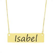 Colar Nome Personalizado Chapinha Gravação Isabel Banhado Ouro 18K - 999004355 Colar Nome Personalizado Chapinha Gravação Isabel Banhado Ouro 18K - 999004355