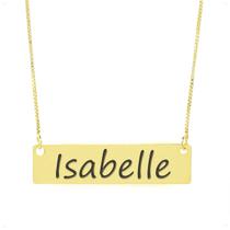 Colar Nome Personalizado Chapinha Gravação Isabelle Banhado Ouro 18K - 999004357 Colar Nome Personalizado Chapinha Gravação Isabelle Banhado Ouro 18K - 999004357