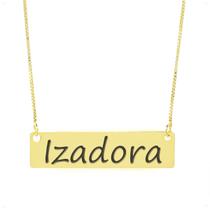 Colar Nome Personalizado Chapinha Gravação Izadora Banhado Ouro 18K - 999004364 Colar Nome Personalizado Chapinha Gravação Izadora Banhado Ouro 18K - 999004364