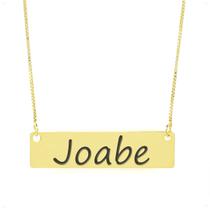 Colar Nome Personalizado Chapinha Gravação Joabe Banhado Ouro 18K - 999004059