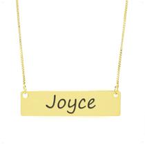 Colar Nome Personalizado Chapinha Gravação Joyce Banhado Ouro 18K - 999004377 Colar Nome Personalizado Chapinha Gravação Joyce Banhado Ouro 18K - 999004377