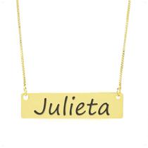 Colar Nome Personalizado Chapinha Gravação Julieta Banhado Ouro 18K - 999004383 Colar Nome Personalizado Chapinha Gravação Julieta Banhado Ouro 18K - 999004383