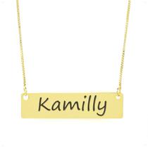 Colar Nome Personalizado Chapinha Gravação Kamilly Banhado Ouro 18K - 999004387