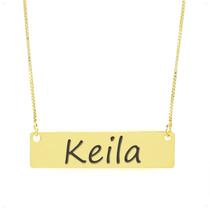 Colar Nome Personalizado Chapinha Gravação Keila Banhado Ouro 18K - 999004400 Colar Nome Personalizado Chapinha Gravação Keila Banhado Ouro 18K - 999004400