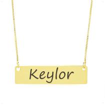 Colar Nome Personalizado Chapinha Gravação Keylor Banhado Ouro 18K - 999004069