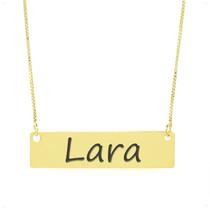 Colar Nome Personalizado Chapinha Gravação Lara Banhado Ouro 18K - 999004406 Colar Nome Personalizado Chapinha Gravação Lara Banhado Ouro 18K - 999004406