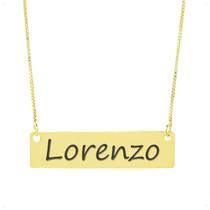 Colar Nome Personalizado Chapinha Gravação Lorenzo Banhado Ouro 18K - 999004072 Colar Nome Personalizado Chapinha Gravação Lorenzo Banhado Ouro 18K - 999004072