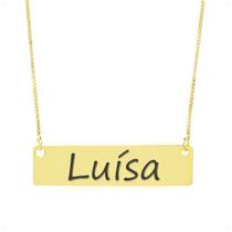 Colar Nome Personalizado Chapinha Gravação Luísa Banhado Ouro 18K - 999004416 Colar Nome Personalizado Chapinha Gravação Luísa Banhado Ouro 18K - 999004416