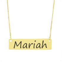 Colar Nome Personalizado Chapinha Gravação Mariah Banhado Ouro 18K - 999004424 Colar Nome Personalizado Chapinha Gravação Mariah Banhado Ouro 18K - 999004424