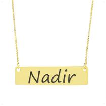 Colar Nome Personalizado Chapinha Gravação Nadir Banhado Ouro 18K - 999004436