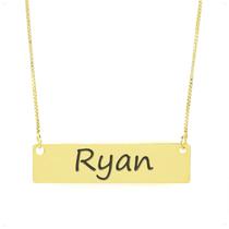 Colar Nome Personalizado Chapinha Gravação Ryan Banhado Ouro 18K - 999004121 Colar Nome Personalizado Chapinha Gravação Ryan Banhado Ouro 18K - 999004121