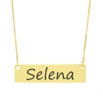 Colar Nome Personalizado Chapinha Gravação Selena Banhado Ouro 18K - 999004462 Colar Nome Personalizado Chapinha Gravação Selena Banhado Ouro 18K - 999004462