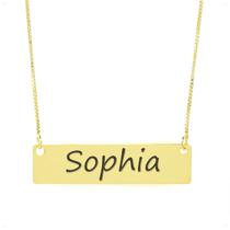 Colar Nome Personalizado Chapinha Gravação Sophia Banhado Ouro 18K - 999004464 Colar Nome Personalizado Chapinha Gravação Sophia Banhado Ouro 18K - 999004464