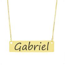 Colar Nome Personalizado Chapinha Gravação Todos Nomes Banhado Ouro 18K - 999004000 Colar Nome Personalizado Chapinha Gravação Todos Nomes Banhado Ouro 18K - 999004000