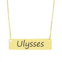 Colar Nome Personalizado Chapinha Gravação Ulysses Banhado Ouro 18K - 999004127 Colar Nome Personalizado Chapinha Gravação Ulysses Banhado Ouro 18K - 999004127