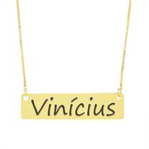 Colar Nome Personalizado Chapinha Gravação Vinícius Banhado Ouro 18K - 999004129 Colar Nome Personalizado Chapinha Gravação Vinícius Banhado Ouro 18K - 999004129