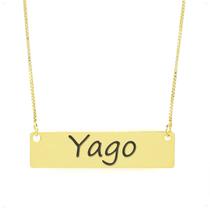 Colar Nome Personalizado Chapinha Gravação Yago Banhado Ouro 18K - 999004138