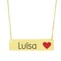 Colar Nome Personalizado Coração Resinado Luísa Banhado Ouro 18K - 999001416