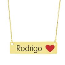 Colar Nome Personalizado Coração Resinado Rodrigo Banhado Ouro 18K - 999001117 Colar Nome Personalizado Coração Resinado Rodrigo Banhado Ouro 18K - 999001117