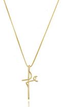 Colar Norah Veneziana Com Pingente Cruz Fé banhado em ouro 18k Colar Norah Veneziana Com Pingente Cruz Fé banhado em ouro 18k