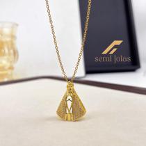 Colar Nossa Senhora Aparecida Banhado Ouro 18k Semi Joia religiosa, não escurece