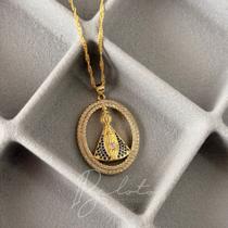 Colar nossa senhora aparecida - banho em ouro 18k