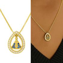 Colar nossa senhora aparecida cravejado banhado a ouro 18k Colar nossa senhora aparecida cravejado banhado a ouro 18k