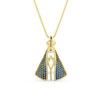 Colar Nossa Senhora Aparecida Feminina Dourada Semi Joias Banhado Ouro 18k Presente Aniversario Mae Mulher Namorada