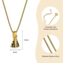 Colar Nossa Senhora Aparecida Feminino Banhado a Ouro 18k com Pingente e Corrente Colar Nossa Senhora Aparecida Feminino Banhado a Ouro 18k com Pingente e Corrente