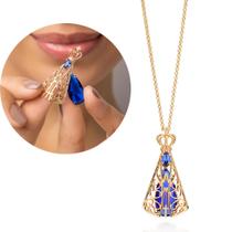 Colar Nossa Senhora Aparecida Presente Feminino Rommanel Banhado Ouro 18k