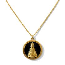 Colar Nossa Senhora Aparecida Resina - Banhado em Ouro 18k