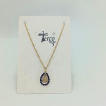 Colar Nossa Senhora Aparecida ul e Dourado 23cm com Strass Colar Nossa Senhora Aparecida ul e Dourado 23cm com Strass