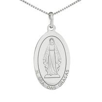 Colar Nossa Senhora das Graças Coleção Religiosos em Prata 925 Colar Nossa Senhora das Graças Coleção Religiosos em Prata 925