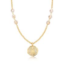 Colar Nossa Sra. Aparecida com Cristais Revestido em Ouro