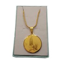 Colar nossa sra. de fátima inox folheado gravado á laser Colar nossa sra. de fátima inox folheado gravado á laser