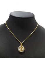 Colar Ns Aparecida Pedra Zirconia Semijoia Folheado Ouro 18k -