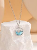 Colar Oceano Baleia Azul Prata